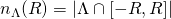 n_\Lambda(R) = |\Lambda \cap [-R, R]|