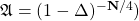 \mathfrak{A}= (1-\Delta)^{-\mathbf{N}/4})